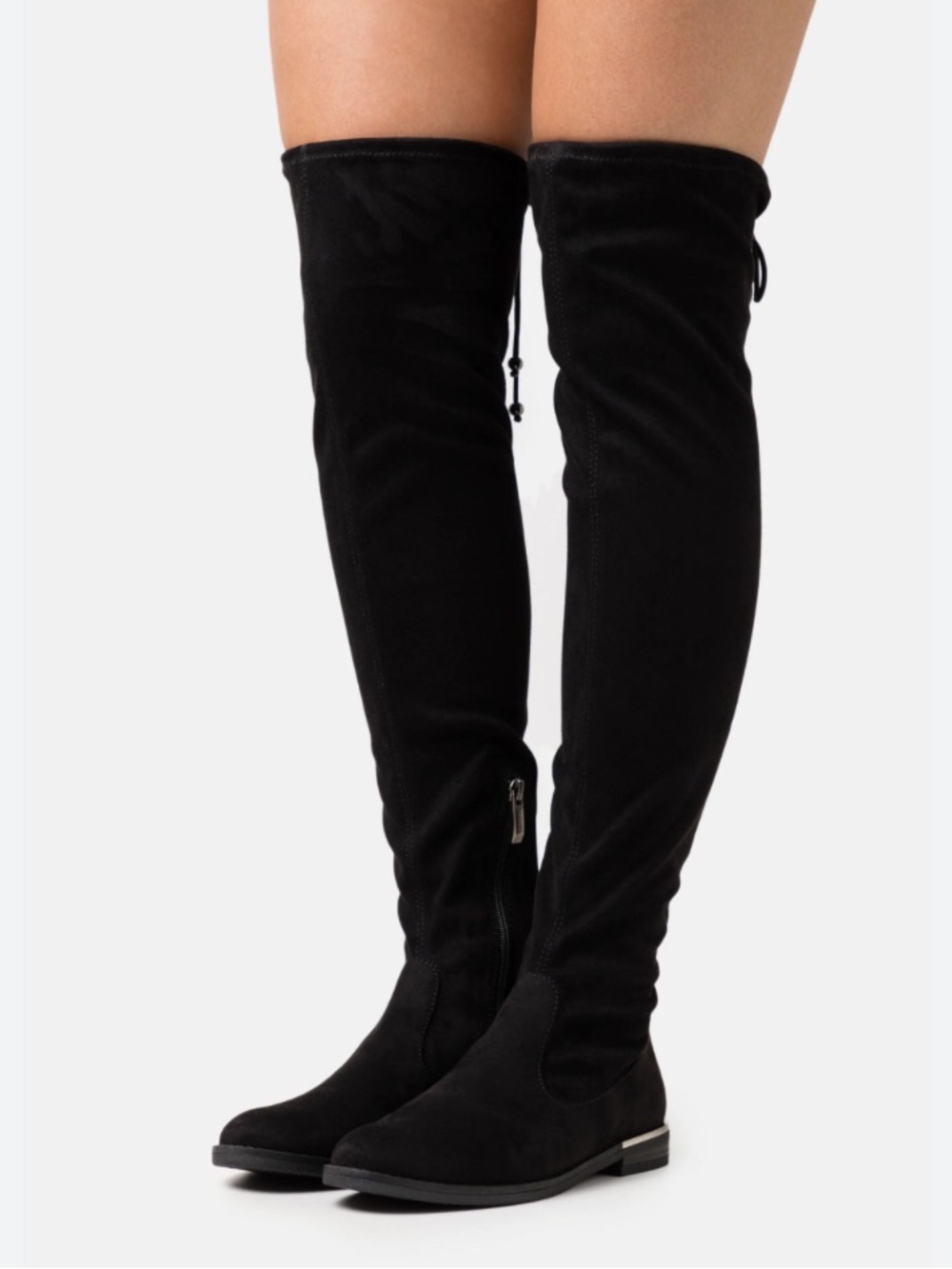 Sam Edelman Black Over-the-Knee Adjustable Stretch Suede Boots